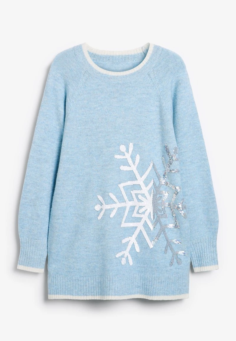 Next Damen CHRISTMAS - Strickpullover - Mottled Blue 1 Next Damen CHRISTMAS - Strickpullover - Mottled Blue