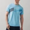 Next Herren GRAPHIC - T-Shirt Print - Light Blue Smart Lines
