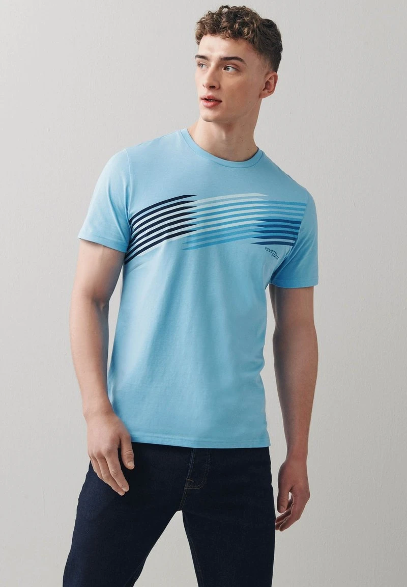 Next Herren GRAPHIC - T-Shirt Print - Light Blue Smart Lines 1 Next Herren GRAPHIC - T-Shirt Print - Light Blue Smart Lines