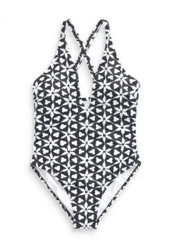 Next CUTOUT PLUNGE - Badeanzug - Monochrome Print | Damen -Next Verkäufe 2022 787e5daefedf48cda135828a47543b60