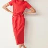 Next Damen WAIST MIDI - Jerseykleid - Red