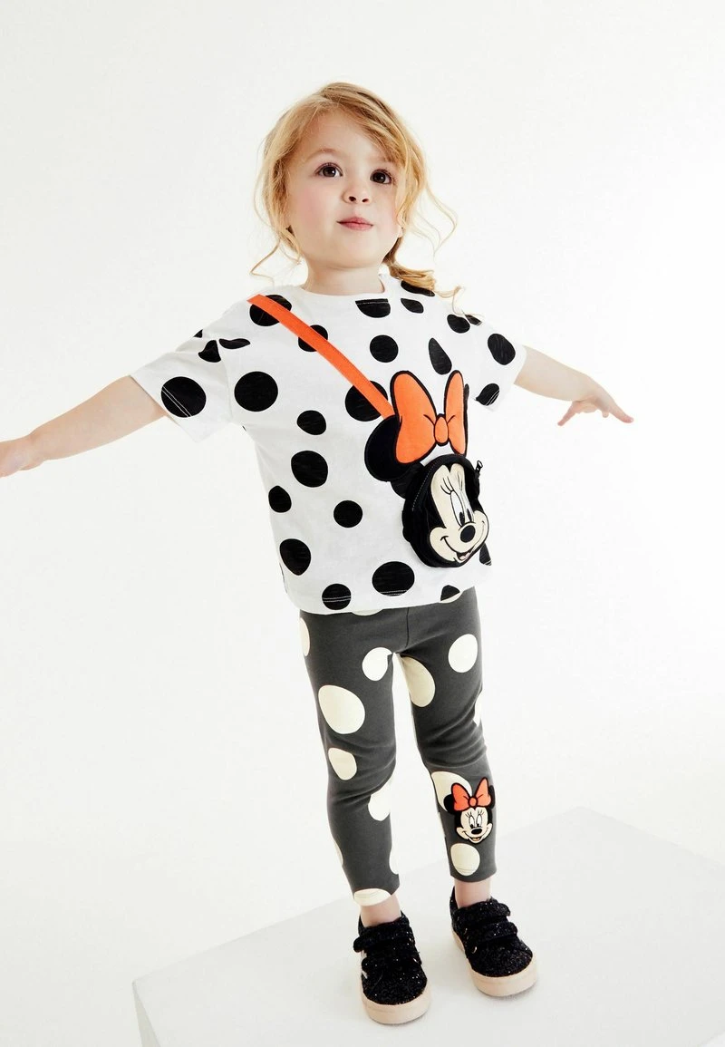 Next Kinder MINNIE MOUSE EMBROIDERED - Leggings - Hosen - Monochrome 1 Next Kinder MINNIE MOUSE EMBROIDERED - Leggings - Hosen - Monochrome