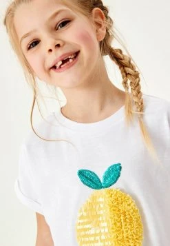 Next Kinder LEMON TIE FRONT - T-Shirt Print - White -Next Verkäufe 2022 7a239bd2157044dda91f00d0ce15f4c2