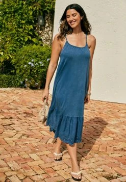 Next Damen BRODERIE HEM STRAPPY - Strandaccessoire - Blue