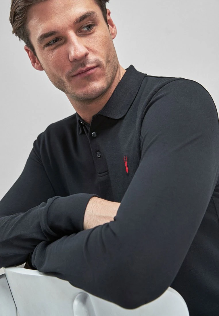 Next LONG SLEEVE - Poloshirt - Black | Herren 4 Next LONG SLEEVE - Poloshirt - Black | Herren – Bild 4