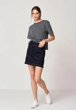 Next Damen JACQUARD - T-Shirt Print - Navy Blue Geo