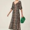 Next Damen Freizeitkleid - Brown Animal Print