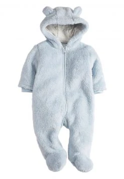 Next Kinder BLUE COSY FLEECE BEAR PRAMSUIT (0MTHS-2YRS) - Jumpsuit - Blue