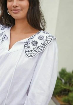 Next BLEND EMBROIDERED COLLAR - Bluse - White | Damen -Next Verkäufe 2022 7fb5bc861c9d40e9ac1a57f8176ec751