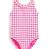 Next Kinder TEXTURED GINGHAM - Badeanzug - Pink/white