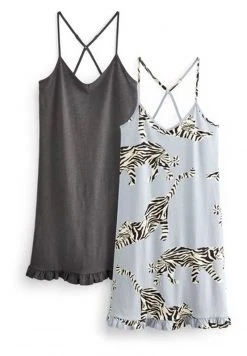 Next Damen 2 PACK - Nachthemd - Grey Tiger -Next Verkäufe 2022 801714967a1c42d2b05686f5526a12d3
