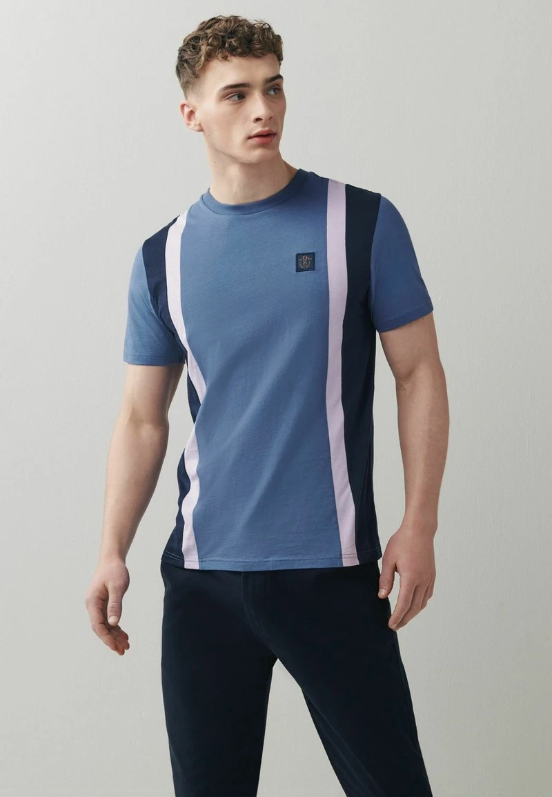 Next Herren BLOCKED - T-Shirt Print - Denim Blue Purple 1 Next Herren BLOCKED - T-Shirt Print - Denim Blue Purple