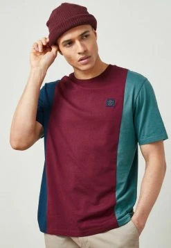 Next Herren BLOCKED - T-Shirt Print - Burgundy Red