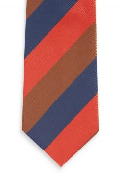 Next Herren Krawatte - Blue Navy Orange Brown Stripe