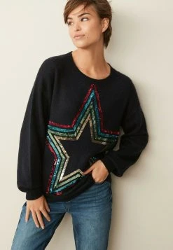 Next Damen FUN STAR - Strickpullover - Dark Blue