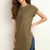 Next Damen LONGLINE - T-Shirt Print - Green