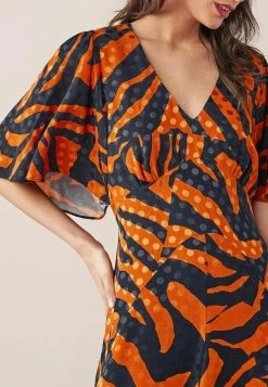 Next Damen FLUTTER SLEEVE MIDI - Freizeitkleid - Orange Animal Print -Next Verkäufe 2022 82a43db79e7b4e88ab50d5ca3ba5cef0