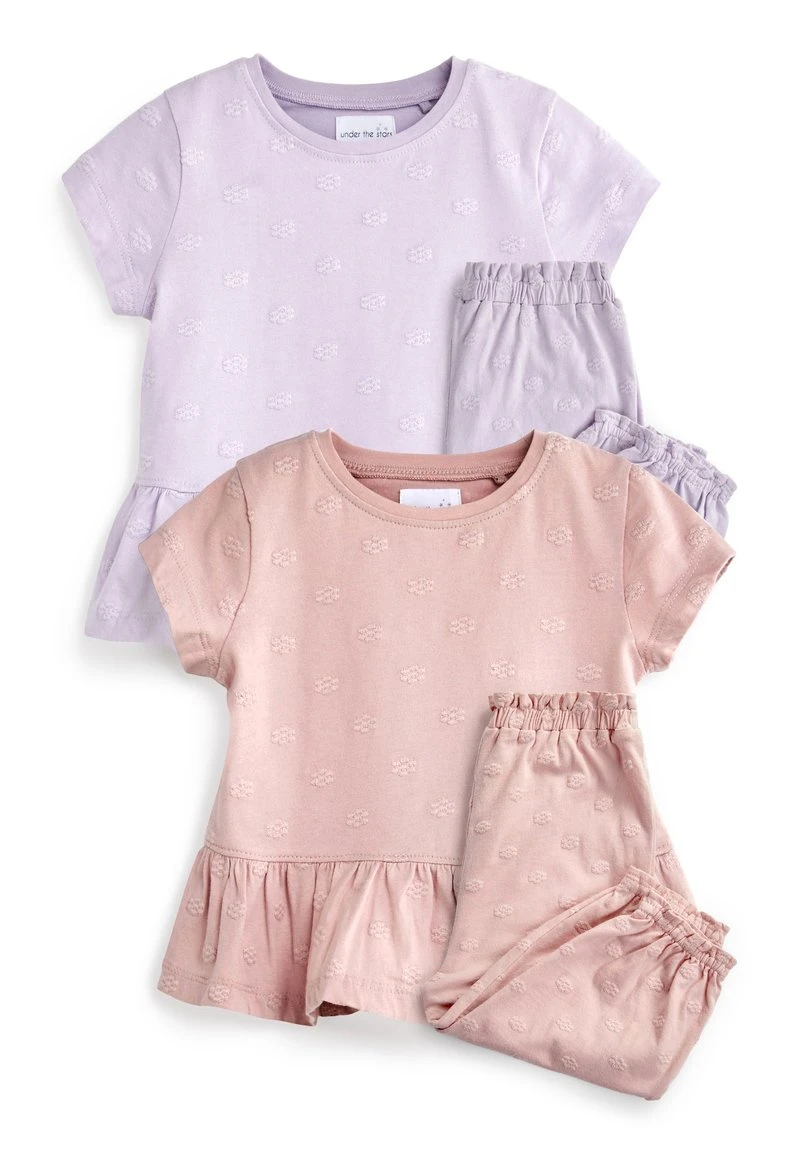 Next Kinder 2 PACK EMBROIDERED PEPLUM - Nachtwäsche Set - Pink Lilac Purple 1 Next Kinder 2 PACK EMBROIDERED PEPLUM - Nachtwäsche Set - Pink Lilac Purple