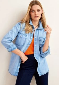 Next GATHERED SHOULDER DETAIL - Hemdbluse - Bleach Blue | Damen