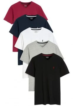 Next Herren 5 PACK - T-Shirt Basic - Black White Grey Red