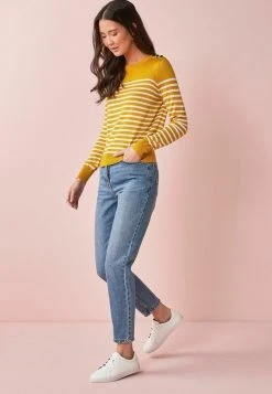 Next BUTTON DETAIL LIGHTWEIGHT - Strickpullover - Yellow | Damen