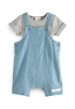 Next 2 PIECE CRINKLE SET - T-Shirt Print - Navy Blue | Kinder