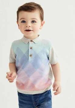 Next Kinder ARGYLE - Poloshirt - Grey Blue