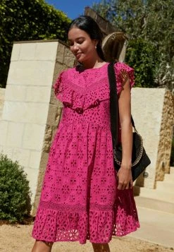 Next Damen BRODERIE MIDI - Strandaccessoire - Pink