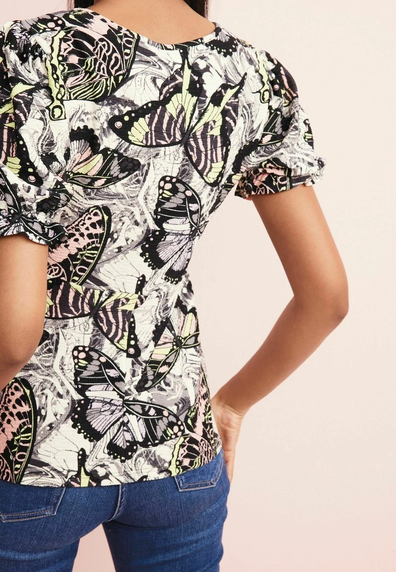 Next Damen SHORT SLEEVE V-NECK - Bluse - Blue 4 Next Damen SHORT SLEEVE V-NECK - Bluse - Blue – Bild 4