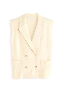 Next Damen SLEEVELESS - Weste - Ecru White