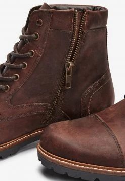 Next Herren BROWN LEATHER ZIP BOOTS - Schnürstiefelette - Brown -Next Verkäufe 2022 87500e29dcb946b290c517cf3a2f3373