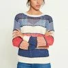 Next Damen OPEN STITCH CAMI LAYER TOP - Strickpullover - Blue Stripe