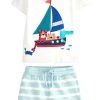 Next Kinder SET - Shorts - White Blue Boat