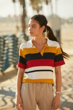 Next Damen GERIPPTES POLO-OBERTEIL - Poloshirt - Red