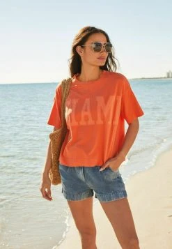 Next Damen ELASTICATED WAIST PAPERBAG - Jeans Shorts - Blue