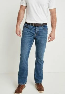 Next BELTED WITH STRETCH - Jeans Straight Leg - Blue-black Denim | Herren