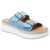 Next Damen DOUBLE BUCKLE FLATFORM - Pantolette Hoch - Blue