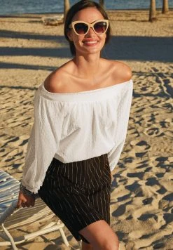 Next Damen Shorts - Black White Stripe