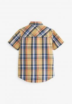 Next Kinder SHORT SLEEVE CHECK - Hemd - Tan Brown Navy Blue Spliced -Next Verkäufe 2022 8d12992e32cd4a1c895439fd6e7c96ff