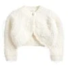 Next Kinder PINK SPARKLE FLUFFY SHRUG CARDIGAN (12MTHS-16YRS) - Strickjacke - White
