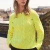Next Damen BUTTON DETAIL CABLE - Strickpullover - Light Green