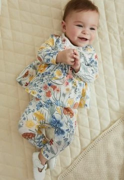 Next 4 PIECE LONG SLEEVE WRAP SET - Stoffhose - Yellow Cream Baby | Kinder