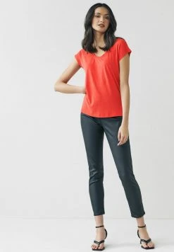 Next Damen CAP SLEEVE SCOOP NECK - T-Shirt Print - Red