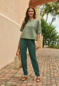 Next Damen BOXY RELAXED FIT - T-Shirt Basic - Khaki