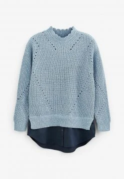 Next Damen HI NECK HEM LAYER STITCH DETAIL - Strickpullover - Blue -Next Verkäufe 2022 90e9b34ed5134f74abe40b27d6d9c2b2