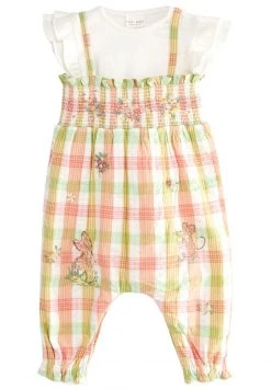 Next SET - Latzhose - Green And Pink Check Gingham | Kinder