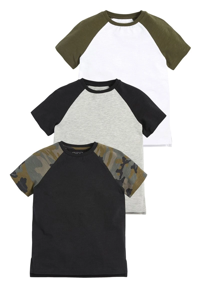 Next Kinder CAMOUFLAGE 3 PACK CAMO SHORT SLEEVE RAGLAN T-SHIRTS (3-16YRS) - T-Shirt Print - Black 1 Next Kinder CAMOUFLAGE 3 PACK CAMO SHORT SLEEVE RAGLAN T-SHIRTS (3-16YRS) - T-Shirt Print - Black