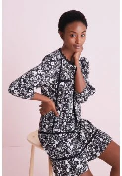 Next Damen Tunika - Black White Mono Print