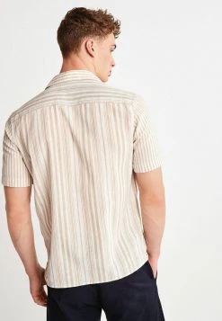 Next Herren SHORT SLEEVE STRIPE - Hemd - Neutral Linen Blend -Next Verkäufe 2022 939a57e915bf494a86f587f4116b80f4