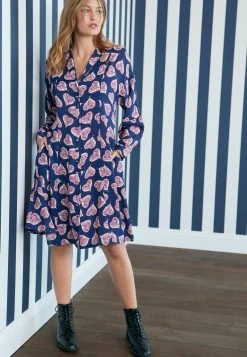 Next Damen Blusenkleid - Celia Birtwell Navy Blue Heart